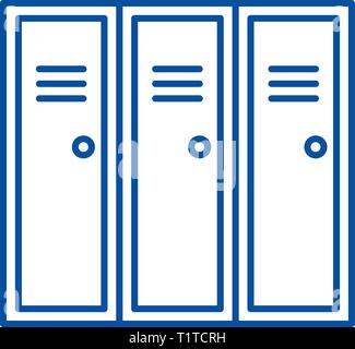 Sports wardrobe line icon concept. Sports wardrobe flat  vector symbol, sign, outline illustration. Stock Vector
