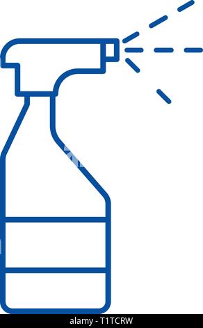 Spray sign line icon concept. Spray sign flat  vector symbol, sign, outline illustration. Stock Vector
