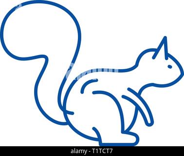 Squirrel line icon concept. Squirrel flat  vector symbol, sign, outline illustration. Stock Vector