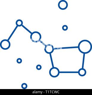 Stars,big dipper,great bear line icon concept. Stars,big dipper,great bear flat  vector symbol, sign, outline illustration. Stock Vector