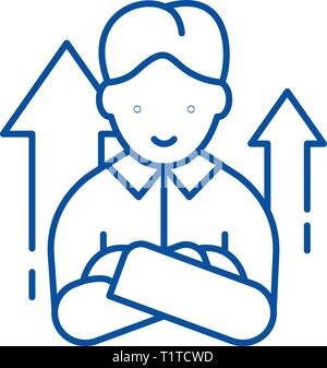 Starter line icon concept. Starter flat  vector symbol, sign, outline illustration. Stock Vector