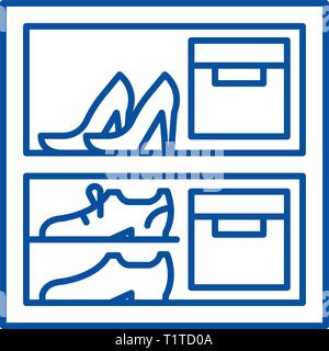 Storage of things line icon concept. Storage of things flat  vector symbol, sign, outline illustration. Stock Vector