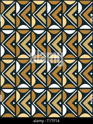 Seamless African ornament with coffee beans. Vector ornament in natural colors. Geometric pattern for design in African style. Stock Vector