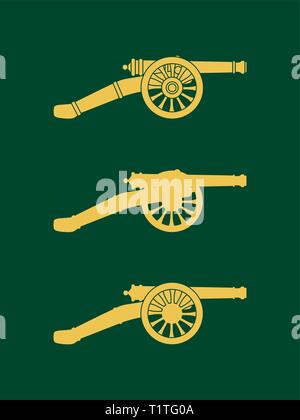 Vector image of a vintage gun. Vector retro cannon Stock Vector