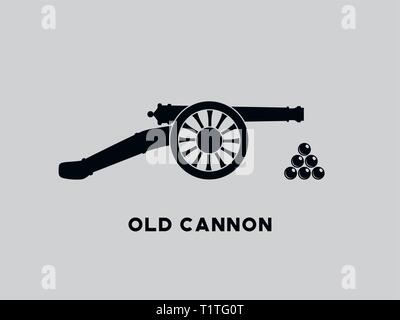 Vector image of a vintage gun. Vector retro cannon Stock Vector
