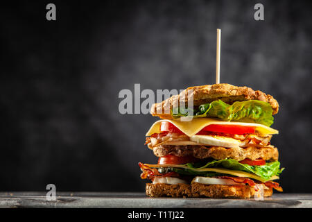Tall club sandwich Stock Photo