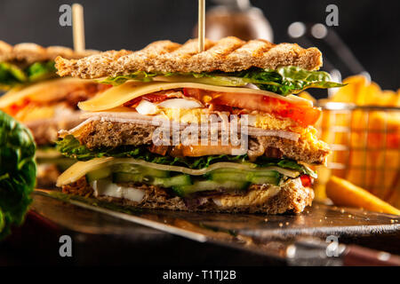 Tall club sandwich Stock Photo
