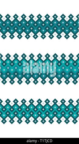 Oriental seamless vector pattern. Arabic geometric border. Vintage ornament with diamonds Stock Vector