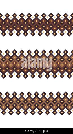 Oriental seamless vector pattern. Arabic geometric border. Vintage ornament with diamonds Stock Vector