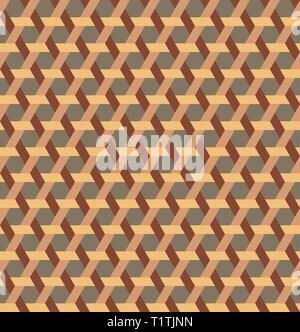 Abstract geometric background with interlacing stripes. Seamless pattern with six-pointed stars. A colored ornament built on a hexagonal grid. Stock Vector