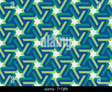Seamless geometric Islamic ornament with hexagonal stars. Multicolored Arabic ornament. Pattern of the countries of the Arabian Peninsula and the Midd Stock Vector