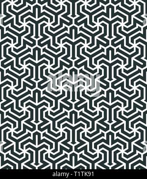 Seamless pattern with geometric tessellation style. Mosaic based on hexagonal mesh. Abstract geometric background. Stock Vector