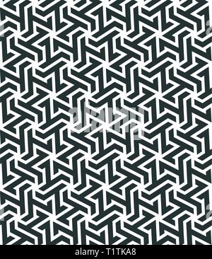 Seamless pattern with geometric tessellation style. Mosaic based on hexagonal mesh. Abstract geometric background. Stock Vector