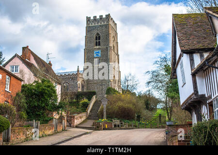 St Mary's Church at Kersey village, Suffolk, East Anglia, England, UK. Stock Photo