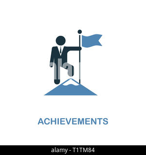 Achievements creative icon. Simple illustration. Achievements icon from human resources collection. Two colors element for web, apps, software, print. Stock Photo