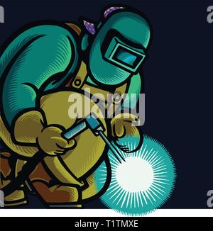 Welder Welding Sparks Stock Vector