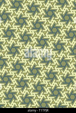 Vector geometric pattern, built on a hexagonal grid. Geometric Islamic ornament. Multicolored Arabic ornament. Pattern of the countries of the Arabian Stock Vector