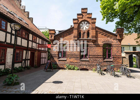 meeting place, Marientreff, Marienkirche, church of St. Mary, Rostock, Mecklenburg-Western Pomerania, Germany Stock Photo