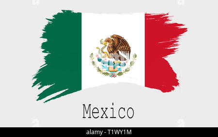 Mexico flag on white background, 3d rendering Stock Photo