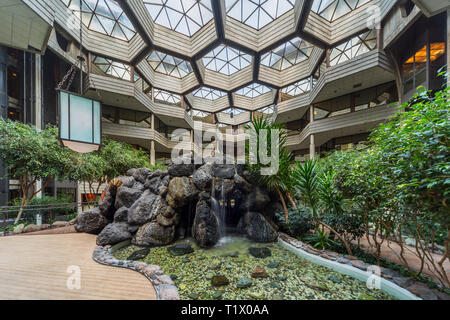 Interior of Indian Lakes resort, designed by Don Erickson Stock Photo