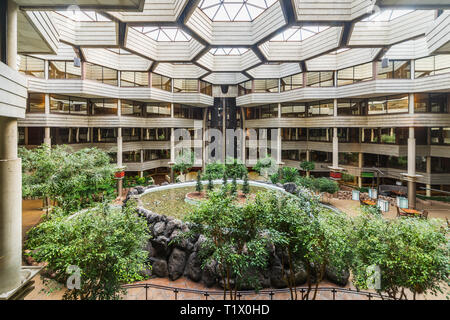 Interior of Indian Lakes resort, designed by Don Erickson Stock Photo