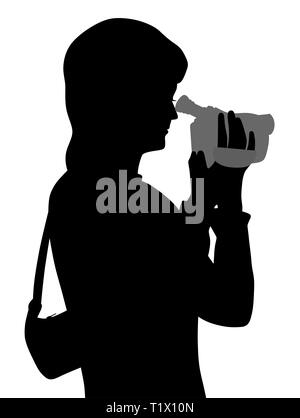 Woman with video camera, looking through viewfinder. Stock Photo