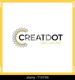 Clever Creative Dots Point Letter C Smart and Idea logo set. Letter C ...