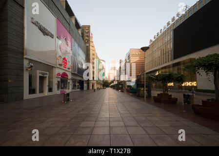 Shanghai, China - 08 12 2016: Nanjing Road is the main shopping street of Shanghai, one of the world's busiest commercial streets in China Stock Photo