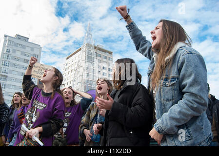 25 N 2018, International day against gender violence. Protest in Gijón, Asturias. Stock Photo