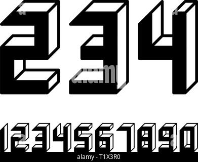 Sport style font baseball numbers on white Vector Image