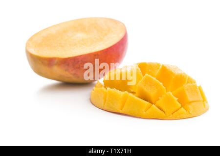 Ripe mango fruit isolated on white background. Stock Photo