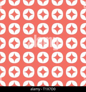 Geometric vector seamless pattern. Coral pink color Stock Vector