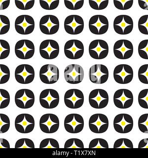 Geometric vector seamless pattern. Black and yellow color Stock Vector