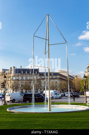 Crystal fountains at rond-point des champs-elysee Stock Photo