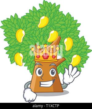 King toy cartoon mango tree above table Stock Vector