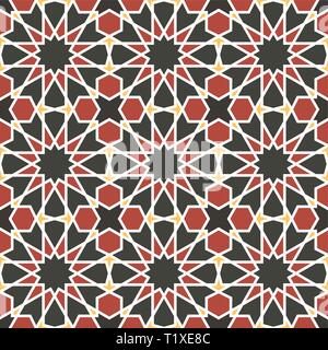 Oriental mosaic decoration. Morocco wall tiles. Vector illustration Stock Vector