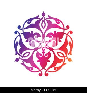 Arabic oriental ornament, floral pattern motif, arabesque, arabic ornament Stock Vector