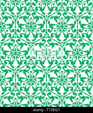 Vector seamless pattern with bright floral ornament. Vintage design element in Eastern style. Traditional arabic decor background. Stock Vector