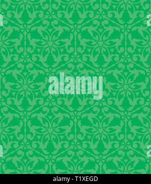 Vector seamless pattern with bright floral ornament. Vintage design element in Eastern style. Traditional arabic decor background. Stock Vector