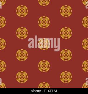 Red and gold Japanese vector seamless pattern Stock Vector