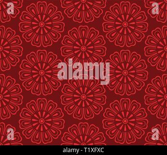 Seamless vector korean pattern, tradition asian ornament Stock Vector