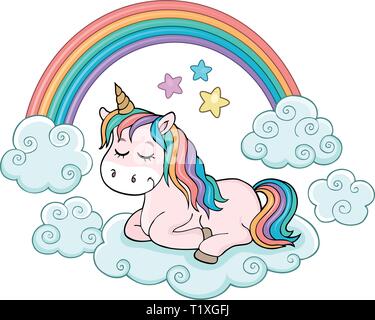 Cute unicorn topic image 1 - eps10 vector illustration. Stock Vector