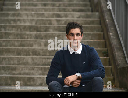 Man Sitting on Stairs, Pyrmont Sydney Stock Photo