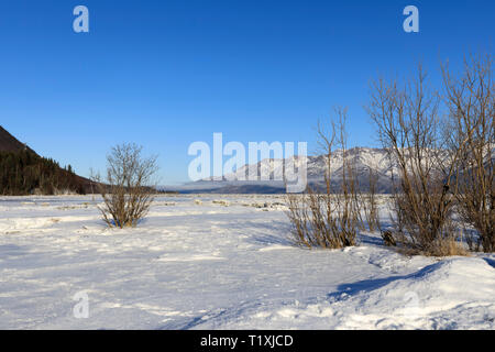 Turnagain Arm and Chugach Range from Hope, Alaska Stock Photo