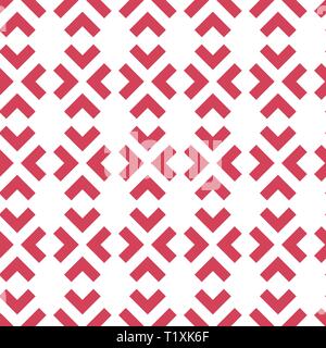 Geometric vector pattern with red arrows. Seamless abstract background Stock Vector