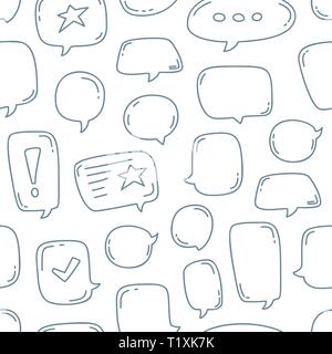 Hand Draw Doodle speech bubbles seamless pattern Stock Vector
