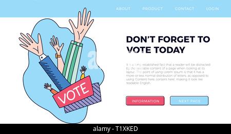 Set of hand draw hands. Voting concept illustration Stock Vector Image ...