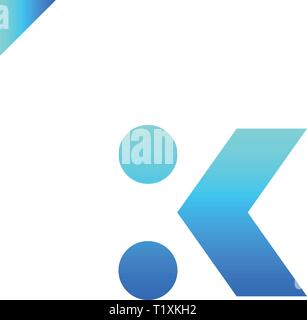 Letter K logo arrow with two dots icon design template. Stock Vector