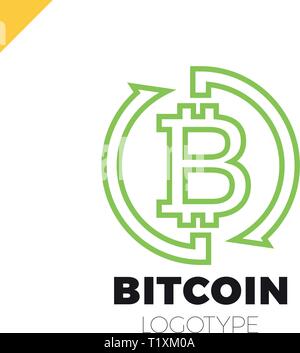 Bitcoin Exchange logotype. Letter B in circle with two arrow icon. Stock Vector