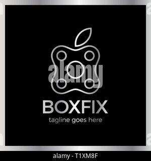 Eco Box Fix Logotype. Repair center Stock Vector